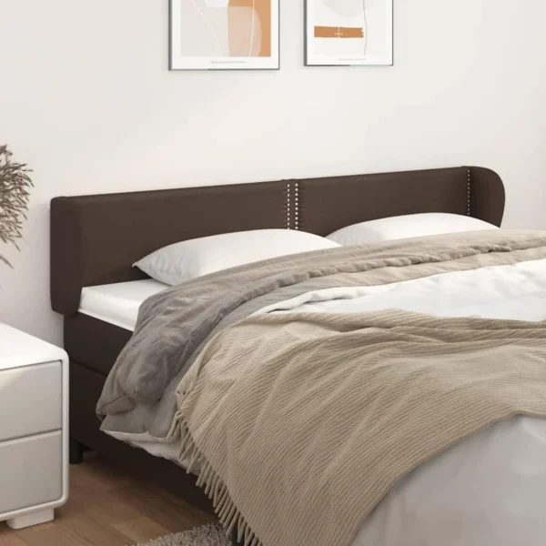 marque pas cher VidaXL Tête De Lit Avec Oreilles Marron 203x23x78/88 Cm Similicuir 1