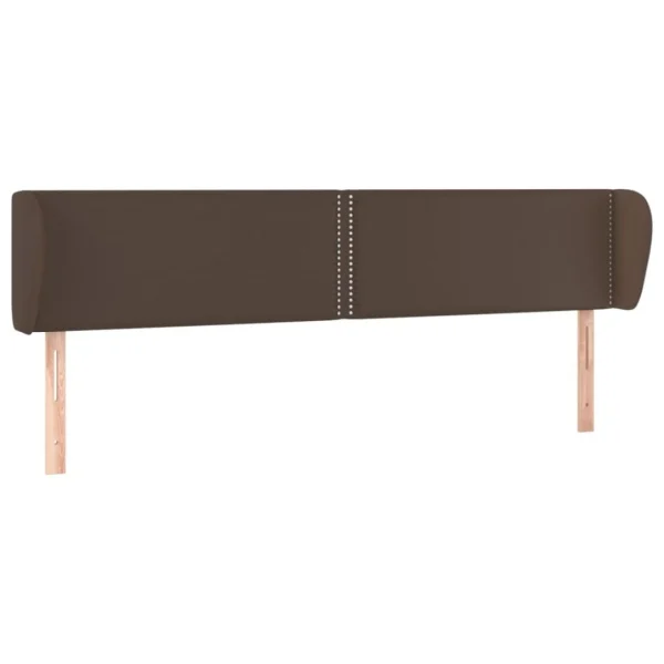 marque pas cher VidaXL Tête De Lit Avec Oreilles Marron 203x23x78/88 Cm Similicuir 3