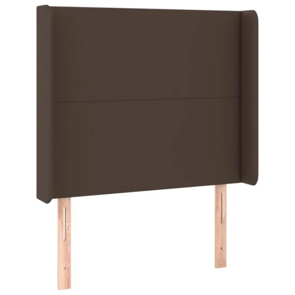 magasin en ligne france VidaXL Tête De Lit Avec Oreilles Marron 93x16x118/128 Cm Similicuir 3
