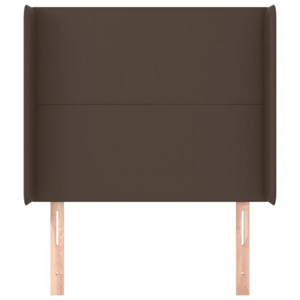 magasin en ligne france VidaXL Tête De Lit Avec Oreilles Marron 93x16x118/128 Cm Similicuir 4