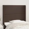en solde VidaXL Tête De Lit Avec Oreilles Marron 93x16x118/128 Cm Similicuir 19