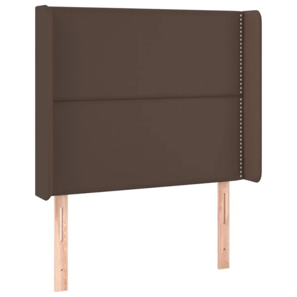 en solde VidaXL Tête De Lit Avec Oreilles Marron 93x16x118/128 Cm Similicuir 3