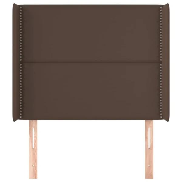 en solde VidaXL Tête De Lit Avec Oreilles Marron 93x16x118/128 Cm Similicuir 4