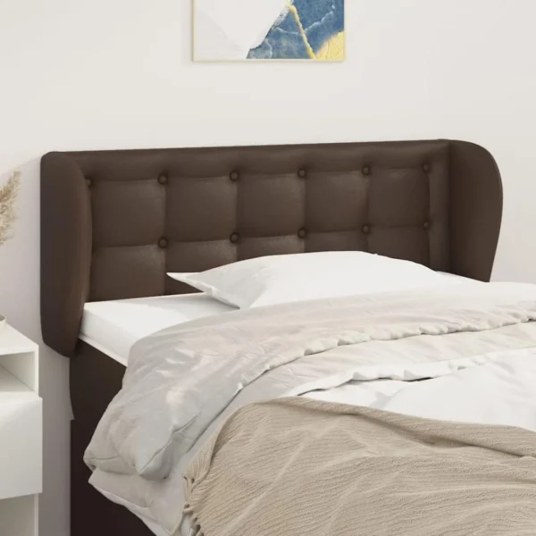 Prix très abordable VidaXL Tête De Lit Avec Oreilles Marron 93x23x78/88 Cm Similicuir 1