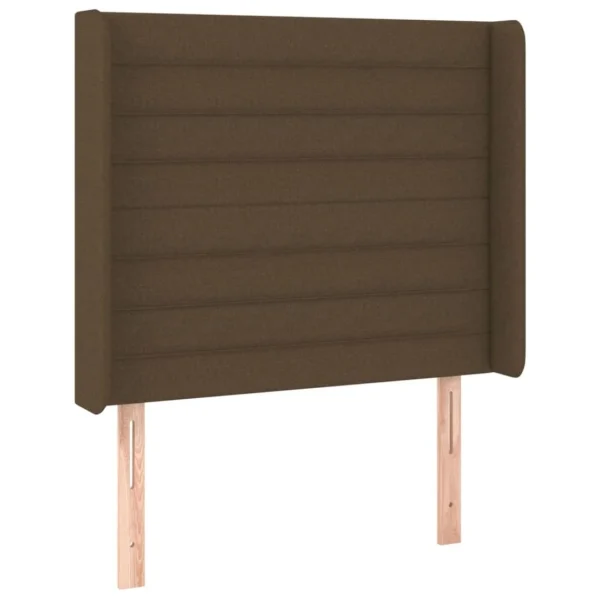 acheter VidaXL Tête De Lit Avec Oreilles Marron Foncé 103x16x118/128 Cm Tiss… 3