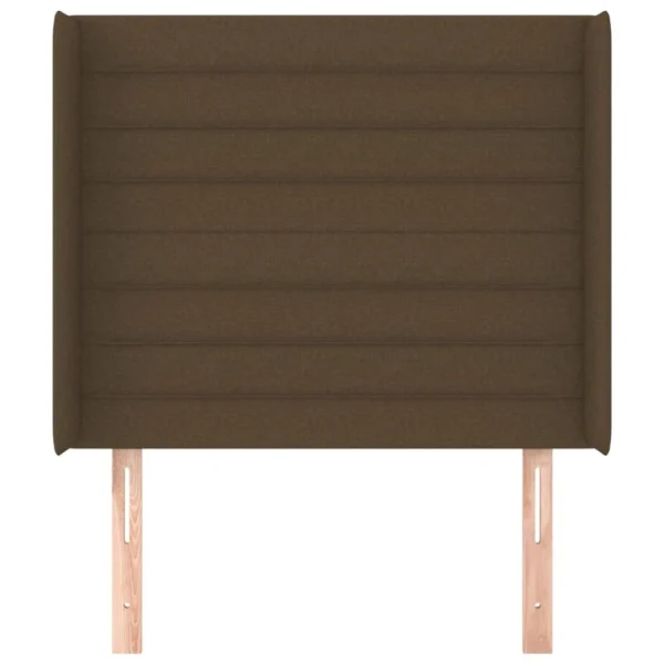 acheter VidaXL Tête De Lit Avec Oreilles Marron Foncé 103x16x118/128 Cm Tiss… 4