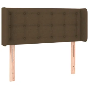 guranteed de qualité VidaXL Tête De Lit Avec Oreilles Marron Foncé 103x16x78/88 Cm Tissu 9