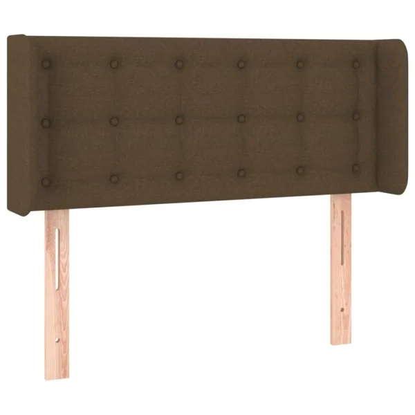 guranteed de qualité VidaXL Tête De Lit Avec Oreilles Marron Foncé 103x16x78/88 Cm Tissu 3