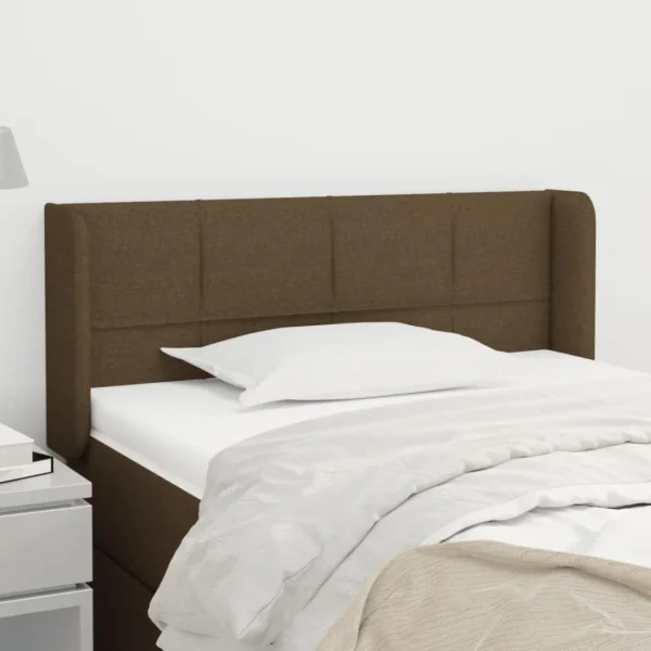 Achat VidaXL Tête De Lit Avec Oreilles Marron Foncé 103x16x78/88 Cm Tissu 1