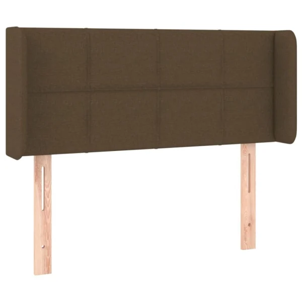 Achat VidaXL Tête De Lit Avec Oreilles Marron Foncé 103x16x78/88 Cm Tissu 3