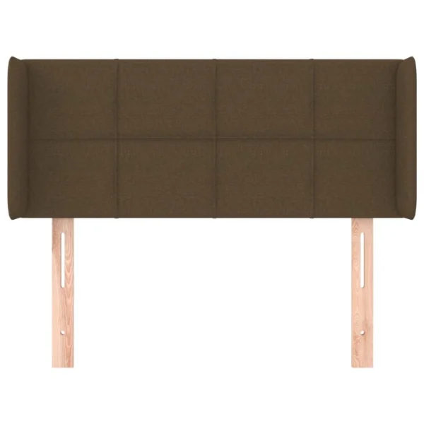 Achat VidaXL Tête De Lit Avec Oreilles Marron Foncé 103x16x78/88 Cm Tissu 4
