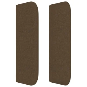 Achat VidaXL Tête De Lit Avec Oreilles Marron Foncé 103x16x78/88 Cm Tissu 13