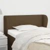 en ligne vente VidaXL Tête De Lit Avec Oreilles Marron Foncé 103x23x78/88 Cm Tissu 17
