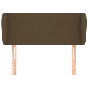 en ligne vente VidaXL Tête De Lit Avec Oreilles Marron Foncé 103x23x78/88 Cm Tissu 11