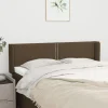 VidaXL Tête De Lit Avec Oreilles Marron Foncé 147x16x78/88 Cm Tissu boutique 16