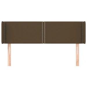 VidaXL Tête De Lit Avec Oreilles Marron Foncé 147x16x78/88 Cm Tissu boutique 9