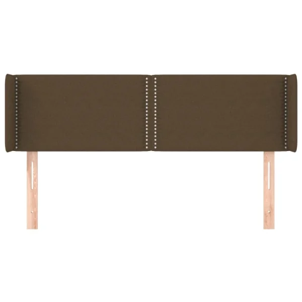 VidaXL Tête De Lit Avec Oreilles Marron Foncé 147x16x78/88 Cm Tissu boutique 3