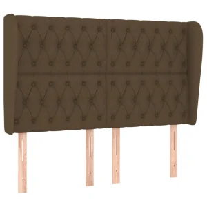 VidaXL Tête De Lit Avec Oreilles Marron Foncé 147x23x118/128 Cm Tiss… boutique en france 9