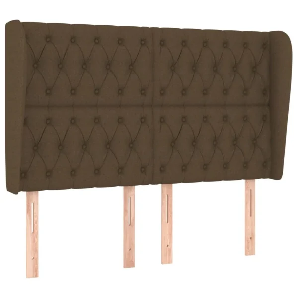 VidaXL Tête De Lit Avec Oreilles Marron Foncé 147x23x118/128 Cm Tiss… boutique en france 3
