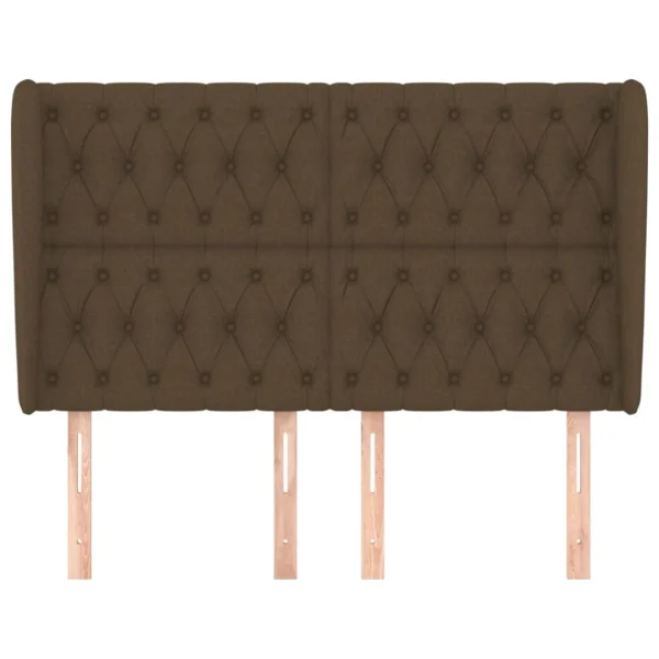 VidaXL Tête De Lit Avec Oreilles Marron Foncé 147x23x118/128 Cm Tiss… boutique en france 4