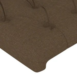 VidaXL Tête De Lit Avec Oreilles Marron Foncé 147x23x118/128 Cm Tiss… boutique en france 15