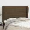 VidaXL Tête De Lit Avec Oreilles Marron Foncé 147x23x118/128 Cm Tiss… marques de renommée 19