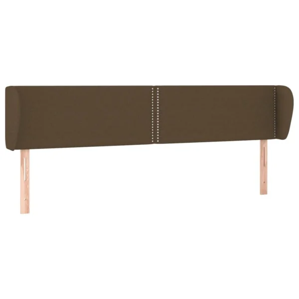 VidaXL Tête De Lit Avec Oreilles Marron Foncé 163x23x78/88 Cm Tissu Top ventes 3