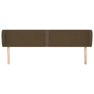 VidaXL Tête De Lit Avec Oreilles Marron Foncé 163x23x78/88 Cm Tissu Top ventes 11