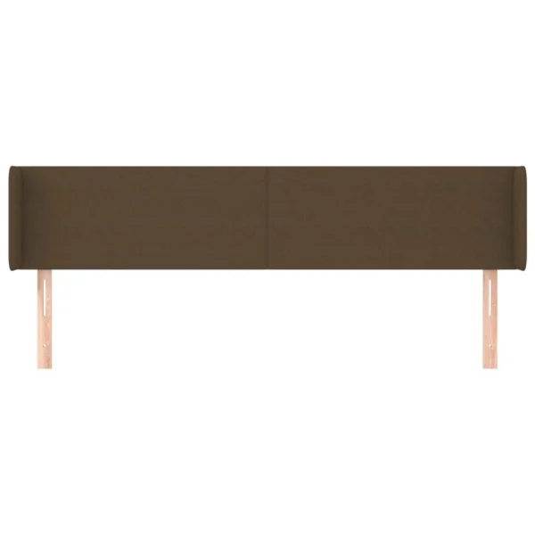 se précipiter pour acheter VidaXL Tête De Lit Avec Oreilles Marron Foncé 203x16x78/88 Cm Tissu 4