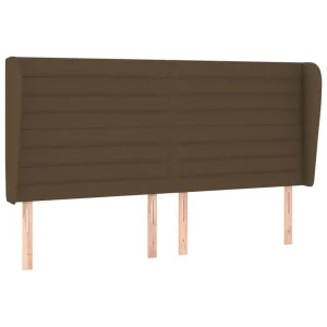 REMISE allant jusqu. VidaXL Tête De Lit Avec Oreilles Marron Foncé 203x23x118/128 Cm Tiss… 9