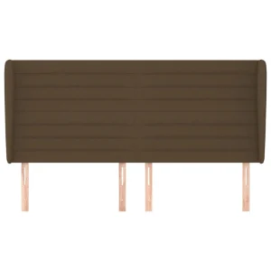 REMISE allant jusqu. VidaXL Tête De Lit Avec Oreilles Marron Foncé 203x23x118/128 Cm Tiss… 11