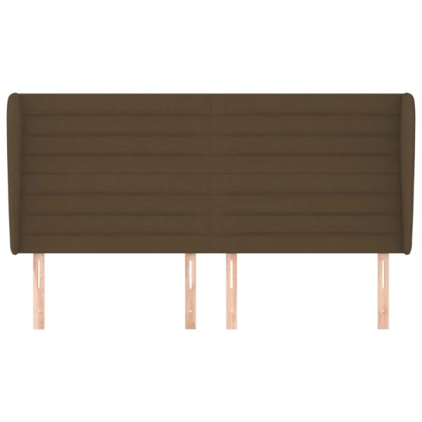 REMISE allant jusqu. VidaXL Tête De Lit Avec Oreilles Marron Foncé 203x23x118/128 Cm Tiss… 4