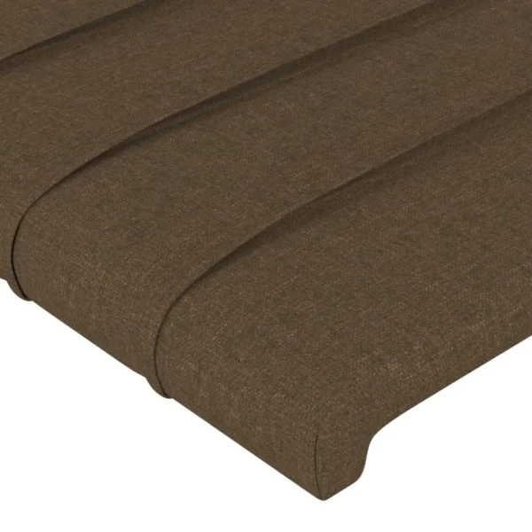 REMISE allant jusqu. VidaXL Tête De Lit Avec Oreilles Marron Foncé 203x23x118/128 Cm Tiss… 6
