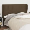 VidaXL Tête De Lit Avec Oreilles Marron Foncé 203x23x118/128 Cm Tiss… nouveau produit 17