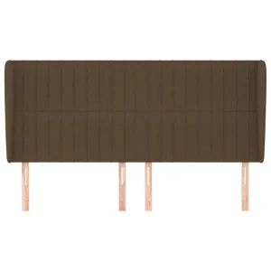 VidaXL Tête De Lit Avec Oreilles Marron Foncé 203x23x118/128 Cm Tiss… nouveau produit 11