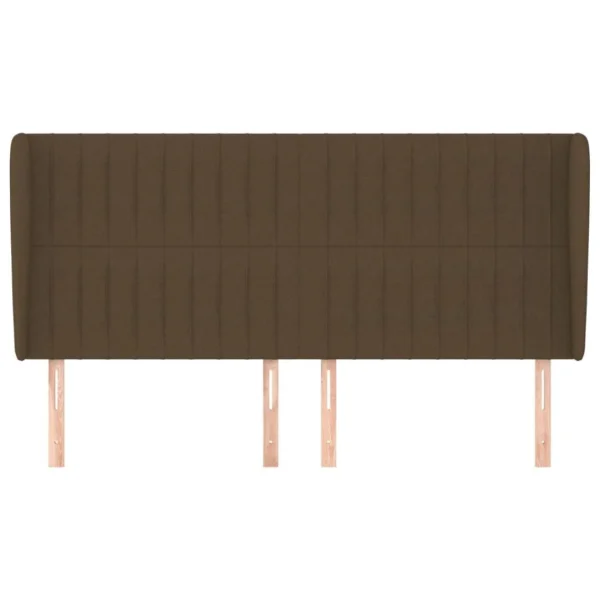 VidaXL Tête De Lit Avec Oreilles Marron Foncé 203x23x118/128 Cm Tiss… nouveau produit 4