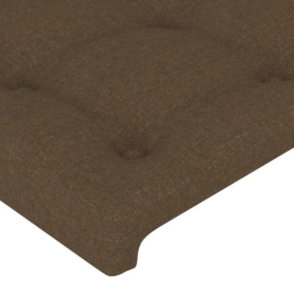 boutique en france VidaXL Tête De Lit Avec Oreilles Marron Foncé 203x23x78/88 Cm Tissu 6