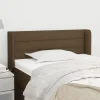 mode tendance VidaXL Tête De Lit Avec Oreilles Marron Foncé 83x16x78/88 Cm Tissu 17