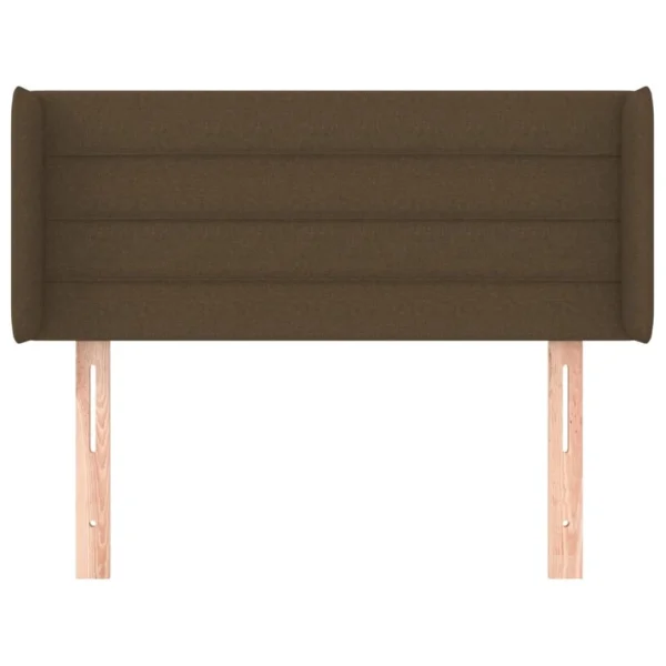 mode tendance VidaXL Tête De Lit Avec Oreilles Marron Foncé 83x16x78/88 Cm Tissu 4