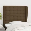 VidaXL Tête De Lit Avec Oreilles Marron Foncé 83x23x118/128 Cm Tissu soldes pas cher 17
