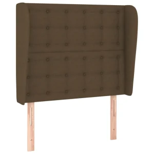 VidaXL Tête De Lit Avec Oreilles Marron Foncé 83x23x118/128 Cm Tissu soldes pas cher 9