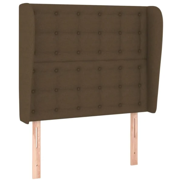 VidaXL Tête De Lit Avec Oreilles Marron Foncé 83x23x118/128 Cm Tissu soldes pas cher 3