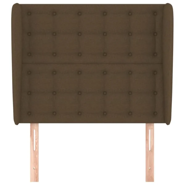 VidaXL Tête De Lit Avec Oreilles Marron Foncé 83x23x118/128 Cm Tissu soldes pas cher 4