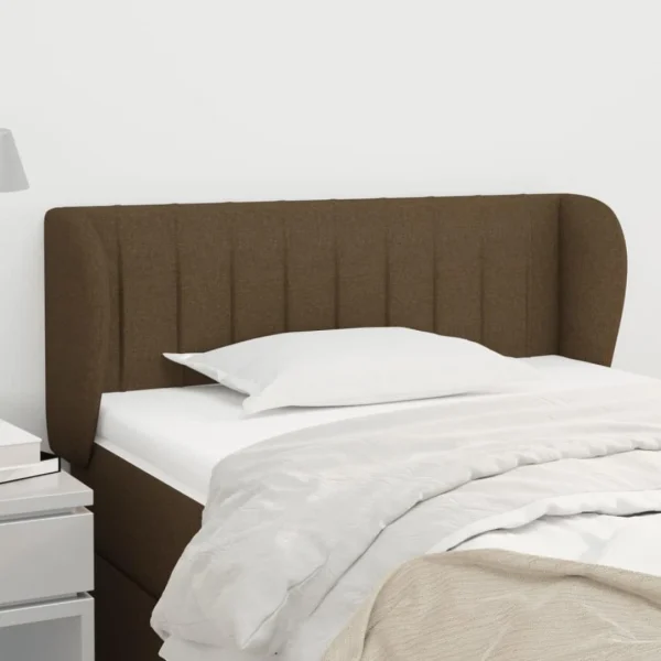 solde en ligne VidaXL Tête De Lit Avec Oreilles Marron Foncé 83x23x78/88 Cm Tissu 1