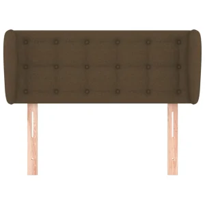 VidaXL Tête De Lit Avec Oreilles Marron Foncé 83x23x78/88 Cm Tissu magasin solde 11