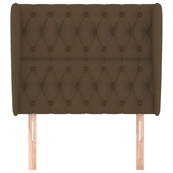 VidaXL Tête De Lit Avec Oreilles Marron Foncé 93x23x118/128 Cm Tissu prix pas cher 4