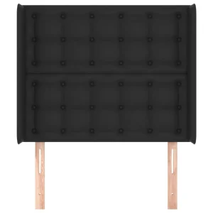 VidaXL Tête De Lit Avec Oreilles Noir 103x16x118/128 Cm Similicuir destockage 11