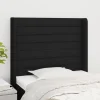 offre spéciale VidaXL Tête De Lit Avec Oreilles Noir 103x16x118/128 Cm Tissu 19