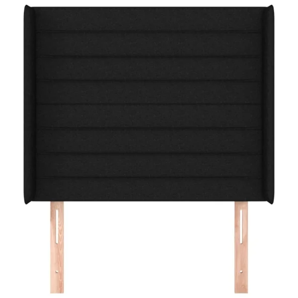 offre spéciale VidaXL Tête De Lit Avec Oreilles Noir 103x16x118/128 Cm Tissu 4