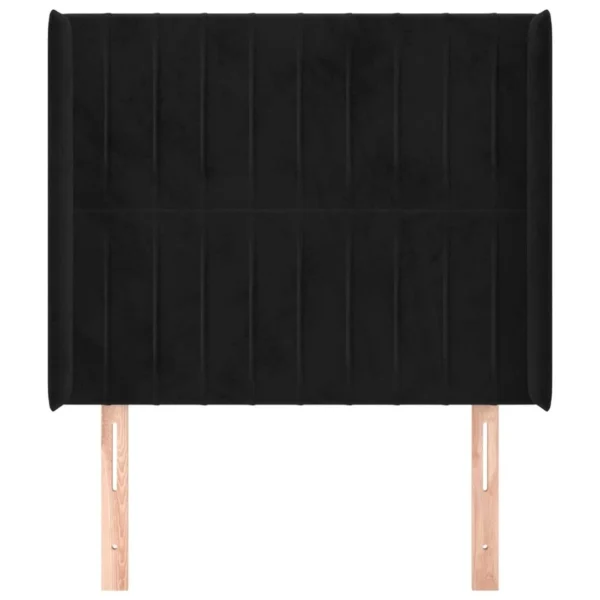 VidaXL Tête De Lit Avec Oreilles Noir 103x16x118/128 Cm Velours achetez 4